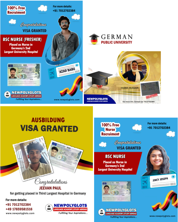 Jeevan Paul, Azad Babu, Husna Hussain, Jincy Joseph Germany Visas Newpolyglots